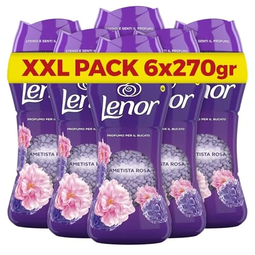 Offerta a tempo: Lenor Profumatore Bucato Lavatrice Ametista Rosa, Mega Pacco 6 x 270g — 35% da 53,99 € a 34,99 €