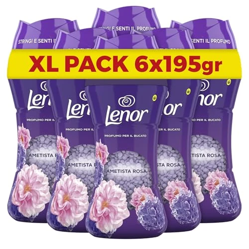 Offerta a tempo: Lenor Profumatore Bucato Perle Profumate Lavatrice, Ametista Rosa, Maxi Formato 6 x 195g, Intensificatore Di Profumo - 36% da 41.99 € a 26.99 €