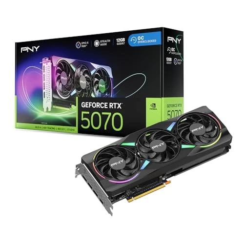 Offerta a tempo: PNY Scheda Grafica GeForce RTX™ 5070 12GB ARGB OC DLSS 4 Tripla Ventola - 25% da 809.00 € a 609.99 €