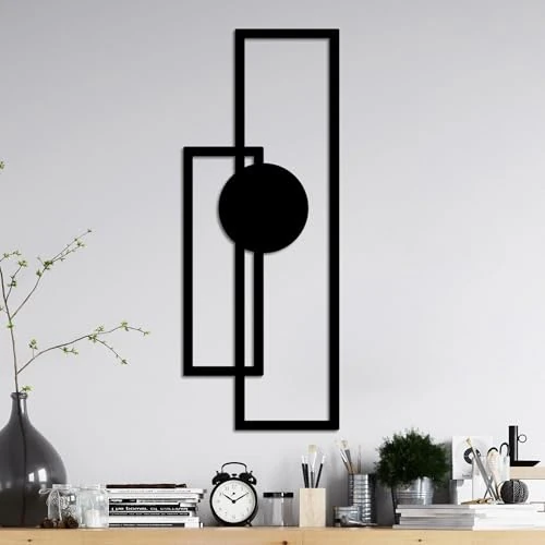 Offerta a tempo: Hanah Home Elegante accessorio decorativo da parete in metallo, nero, 32 x 85 cm, 100% metallo, spessore 1,5 mm, facile montaggio a parete, perfetto per arredamento moderno - 0.00% da 59.33 € a 59.33 €