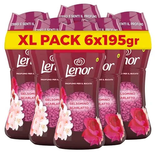 Offerta a tempo: Lenor Profumatore Bucato Perle Profumate Lavatrice, Gelsomino Scarlatto, Maxi Formato 6 x 195g, Intensificatore Di Profumo - 31% da 38.99 € a 26.99 €