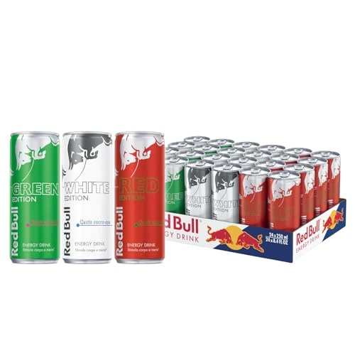 Tijdelijke aanbieding: Red Bull Energiedrank Italiaanse vlag 250ml (24 blikjes) van 29.99 EUR naar 23.98 EUR (korting 20%)