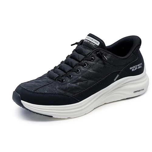 Offre limitée : Skechers Contour Foam Cozy Fit Hands Free Slip-in Baskets pour Homme, Noir/Noir, Pointure 42,5, Larges de 89.95 € à 89.95 € (0.00% de remise)