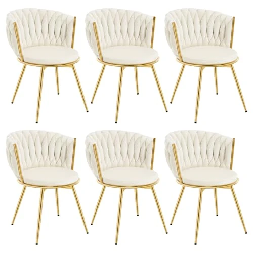 Zeitlich begrenztes Angebot: WOLTU Esszimmerstühle 6er Set, ergonomisch, 360° drehbar, Beige von 479.99 € auf 479.99 € (0.00% Rabatt)