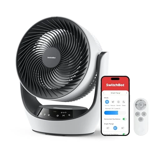 Offerta a tempo: SwitchBot Ventilatore di Circolazione della Batteria USB, silenzioso con 24 dB, 4 modalità, timer 9h, compatibile con Alexa/Google/Siri (Hub richiesto), a batteria e a circolazione d’aria, efficiente - 0.00% da 129.99 € a 129.99 €