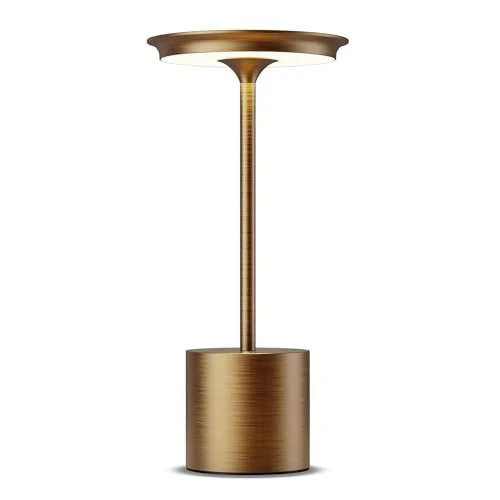 Offerta a tempo: HYMZP Lampada da Tavolo Senza Fili，6000mAh Ricaricabile LED Lampada da Tavolo,3 Modalità di Colore, IP54, per Interni/Esterni, Ristorante (Bronze) - 74% da 69.99 € a 17.99 €