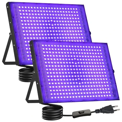 Zeitlich begrenztes Angebot: UV Schwarzlicht Strahler 300W 2 Stück, LED Schwarzlichtlampe UV Fluter mit Stecker, IP66 Wasserdicht Flutlicht für Disco Glow Party Bar Blacklight Party von 59.99 € auf 50.99 € (15% Rabatt)