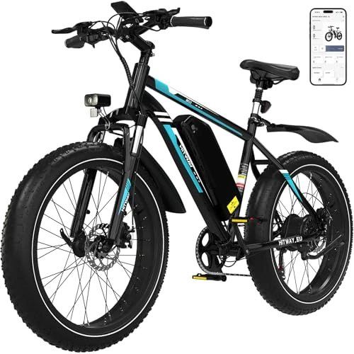 Offerta a tempo: HITWAY Bici Elettrica uomo,27,5"/26" Fat Tire 7 Velocità Bicicletta Elettrica da 36V13Ah/48V15,6Ah Batteria al Litio Rimovibile 60-100km, Pendolarismo in città & MTB Bici Elettriche - 10% da 999.99 € a 899.99 €