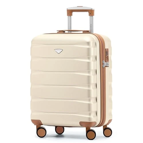 Flight Knight Valigie Rigide in ABS Leggere a 4 ruote - Bagaglio a mano approvato per oltre 35 compagnie aeree come British Airways, easyJet e dimensioni massime per Lufthansa 55 x 40 x 23 cm