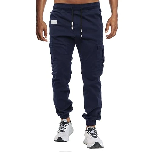 Offerta a tempo: VMSUCIJ Pantaloni Jogging Uomo Pantaloni Casual Cotone Pantaloni Sportivi con Elastico — 27% da 29,98 € a 21,83 €