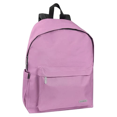 Comix - Middle School Backpack, Elementary, Top, Main Compartment with Rain Cover, Front and Side Pocket, Padded and Reinforced Back, Adjustable Straps, Non-Slip Back, 30 x 40 x 17 cm, lilac,