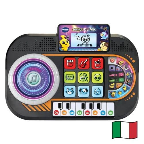 Limitiertes Angebot: VTech Junior DJ Mix, DJ-Konsole für Kinder, Aufnahmetaste, DJ Mix für Kinder mit Klaviertasten, LCD-Display und Teller mit beleuchteter Scheibe, italienische Sprache, Batterien im Lieferumfang von 29.17 EUR auf 29.17 EUR (Spare 0%)