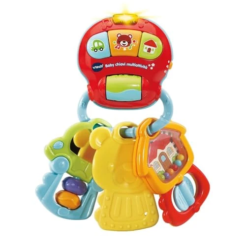 Offerta a tempo: VTech Le Mie Prime Chiavi 3 in 1, Sonaglino Interattivo con Sensore Movimento, Sonaglio Neonato con Pulsante Luminoso, Gioco Neonato con Melodie e Frasi, Lingua Italiana, Batterie Incluse, 0-36 Mesi - 12% da 14.90 € a 13.12 €