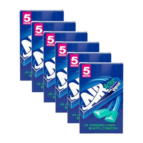 Offerta a tempo: Vigorsol Air Action Original, Chewing Gum, Gusto Menta, Senza Zucchero, Senza Glutine, 6 Confezioni da 5 Stick di Gomme da Masticare, Formato Ideale per avere sempre e la Freschezza che ti serve - 15% da 18.90 € a 15.99 €