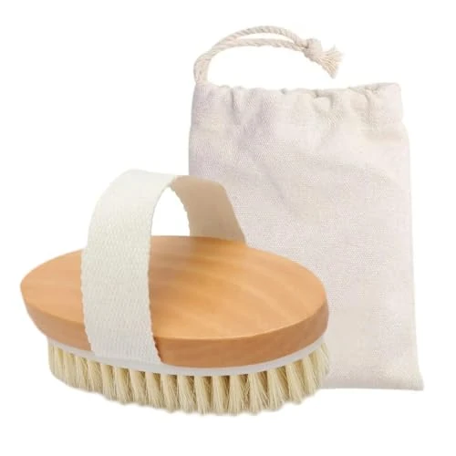 Droogborstel voor het lichaam met natuurlijke plantaardige borstelharen van Tampico peeling, verwijdert cellulitis de dode huid en bevordert de lymfedrainage en de doorbloeding van de peeling