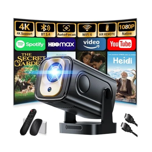 Offerta a tempo: Proiettore 1080P FHD Mini Proiettore Portatile 4K con Bluetooth 5.4 WiFi 6 - 15% da 79.99 € a 68.39 €
