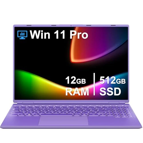 NOTODD PC portátil Win 11 Laptop 12+512GB 1TB SSD Expansión, Purple