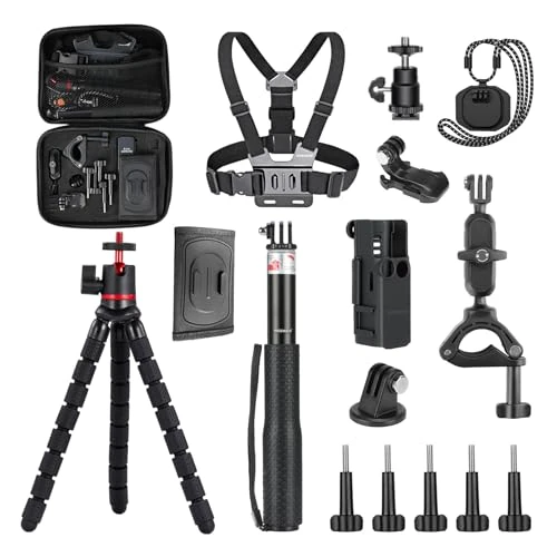 Offerta a tempo: NEEWER BASICS Kit Accessori 16in1 Compatibile con DJI OSMO Pocket 3, Mini Treppiede,Selfie Stick,Fascia Toracica,Supporto Collo,Adattatore Estensione per Vlog Alpinismo Ciclismo 2 Camera, GP-52 - 20% da 89.99 € a 71.58 €