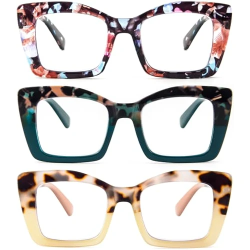 Oferta ograniczona: KoKoBin Oprah damskie kwadratowe okulary do czytania z zawiasami sprężynowymi do komputera (niebieski lampart / opalizujący / zielony lampart zielony, 1,5, dioptria) z 81.21 PLN na 81.21 PLN (zniżka 0%)