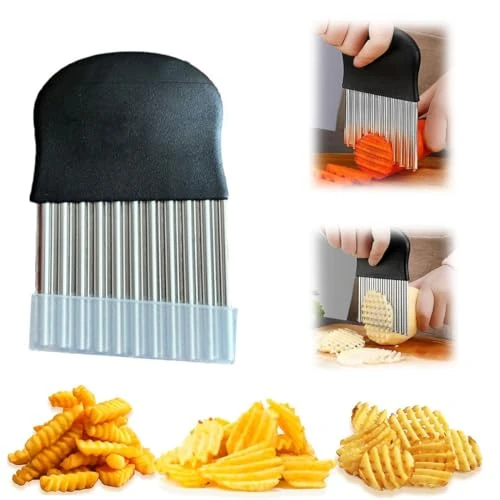 Offre limitée : Coupeur de pommes de terre avec couvercle de protection, couteau ondulé légumes en acier inoxydable, couteaux à pommes de terre, fruits, légumes, pommes de terre de 6.50 € à 6.50 € (0.00% de remise)