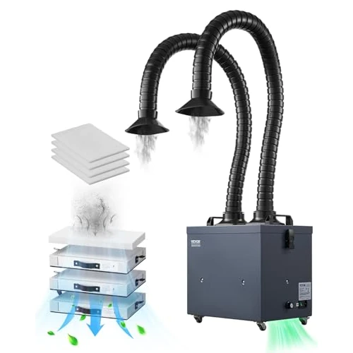 Tijdelijke aanbieding: VEVOR 380 m³/h lasrooktrekker met twee flexibele slangen, borstelloze rookdemper, 275 W, met filters met 4 standen en 10 snelheden, voor solderen, lasergraveren van 441.90 € naar 441.90 € (0.00% korting)