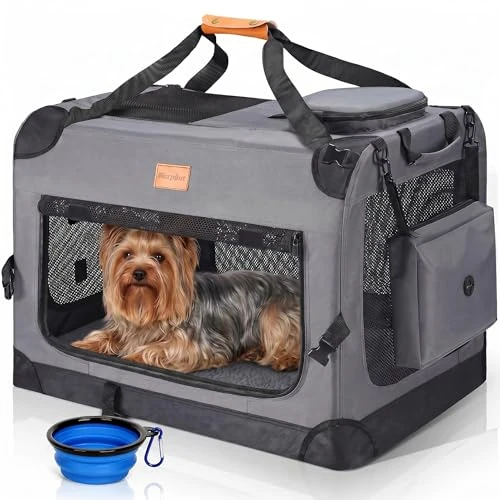 Offerta a tempo: Morpilot Trasportino per Cani Gatto M 60x42x42cm, Borsa da Trasporto Cane con Materasso Ciotola per cani pieghevole Box Scatola Pieghevole Viaggio per Animali Domestici - 0.00% da 54.99 € a 54.99 €