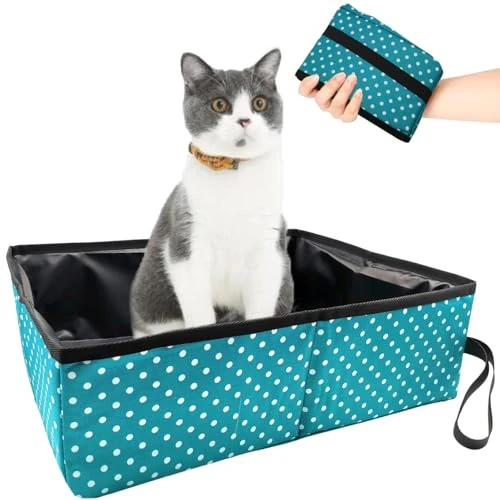 Oferta ograniczona: Kuweta dla kota podróżna, składana, przenośna, podróżna kuweta dla kotów, wodoszczelna, łatwa do czyszczenia, przydatna kuweta dla zwierząt domowych, w podróży, na świeżym powietrzu, na kemping, do z 59.99 PLN na 59.99 PLN (zniżka 0%)