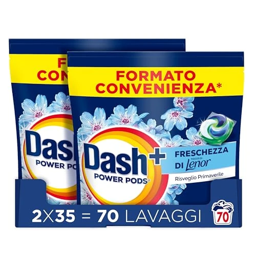Offerta a tempo: Dash Power Pods Detersivo Lavatrice In Capsule, 70 Lavaggi(2x35), Freschezza Di Lenor, Risveglio Primaverile, rimuove addirittura gli odori di sudore vecchi di 7 giorni, per una pulizia impeccabile - 36% da 41.99 € a 26.99 €