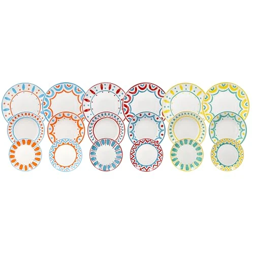 Tognana Vietri, Servizio piatti 18 pezzi per 6 persone, porcellana, multicolor