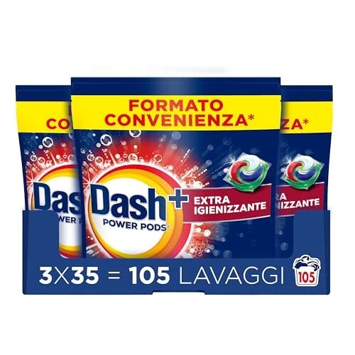 Offerta a tempo: Dash Power Pods Detersivo Lavatrice In Capsule, 105 Lavaggi (3x35) — 7% da 38,66 € a 35,99 €