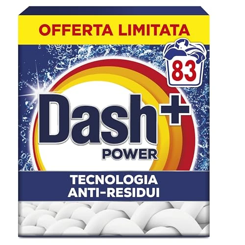 Offerta a tempo: Dash Detersivo Lavatrice Per Bucato In Polvere, 83 Lavaggi, Tecnologia Anti Residui, Rimuove le Macchie, Efficace anche a Freddo e in Cicli Brevi - 25% da 19.99 € a 14.99 €