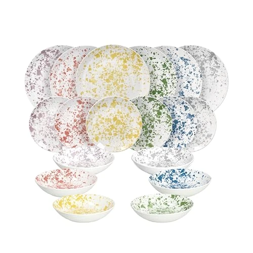 Offerta a tempo: Tognana Apulia, Servizio piatti 18 pezzi per 6 persone, porcellana, multicolor - 20% da 67.50 € a 53.77 €