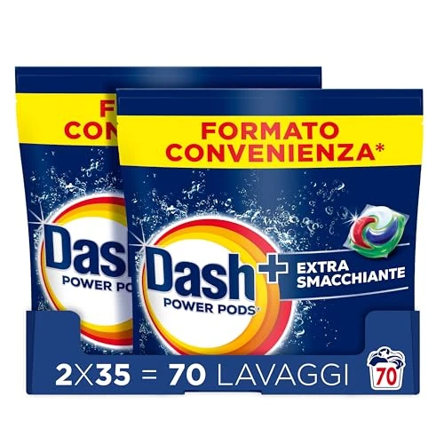 Offerta a tempo: Dash Power Pods Detersivo Lavatrice In Capsule, Extra Smacchiante, 70 Lavaggi (2x35), Rimuove anche le macchie secche da 7 giorni, per una pulizia impeccabile - 38% da 41.99 € a 25.99 €