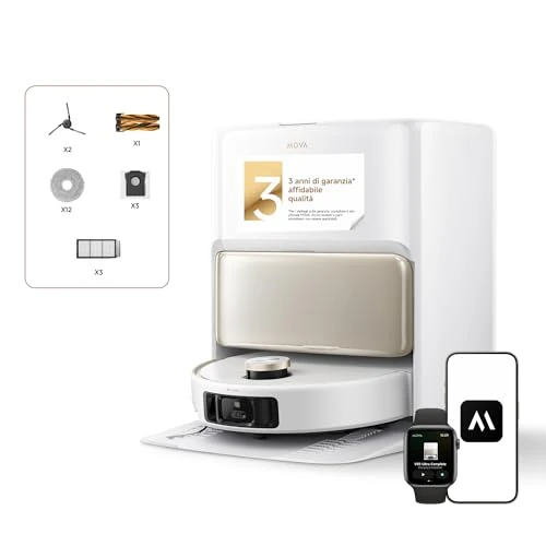 Limitiertes Angebot: Mova V50 Ultra Complete Saugroboter mit Wischfunktion 24.000 Pa, 6cm Hindernisüberwindung, Liftable Navigation+RGB AI+LED, 80℃ Heißwasserwäsche & 63℃ Selbsttrocknung, DuoSolution System, Tricut Bürste von 1199.00 EUR auf 829.00 EUR (Spare 31%)