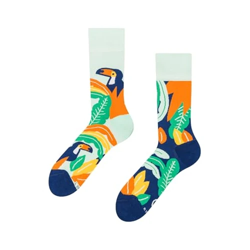 Dedoles Socks Unisex Women Men & Children Cotton Many Fun Designs Football Bicycle Horse Gift Left Right Various Colour Multicoloured Toucan and Leaves Size 6-8