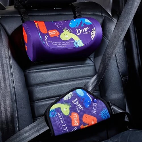 Limited offer: Children's Car Headrest, Combination Headrest and Cushion Belt, Car Neck Cushion with Memory Foam, Adjustable Neck and Head Support, Soft, Suitable for Adults and Children (Dinosaurs) from 26.99 USD to 16.19 USD (save 40%)
