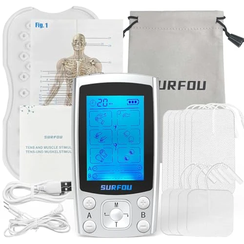 Oferta limitada: SURFOU TENS - Dispositivo de tratamiento del dolor, 2 canales, simulador de trabajo de parto con 6 modos, 20 niveles de intensidad, 3 en 1 TENS/EMS, estimulador para estimulación muscular, masaje de 32.99 € a 32.99 € (ahorro 0.00%)