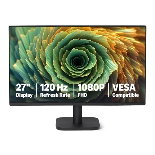 Offerta a tempo: Amazon Basics - Monitor per Computer da 68,6 cm 120 Hz, FHD 1080 P, HDMI, DP, VGA, Compatibile VESA, per Ufficio, Casa, Nero - 0% da 93.99 € a 93.99 €