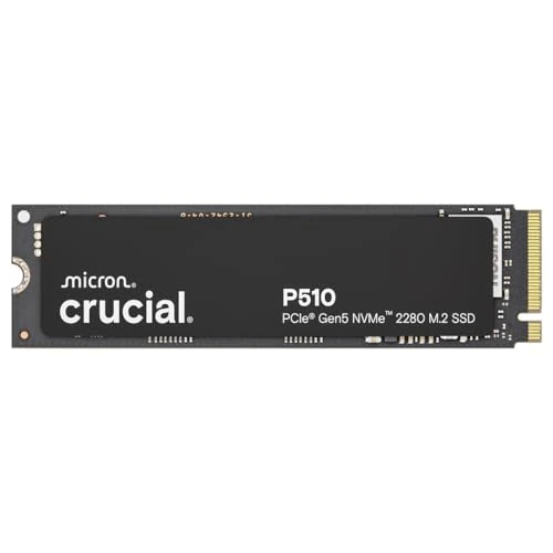 Crucial P510 2 TB SSD PCIe 5.0 Gen5 NVMe M.2 wewnętrzny SSD, do 10 000 MB/s, kompatybilny z laptopami i komputerami stacjonarnymi (PC), kompatybilny wstecznie z PCIe 4.0, dysk Solid State Drive -
