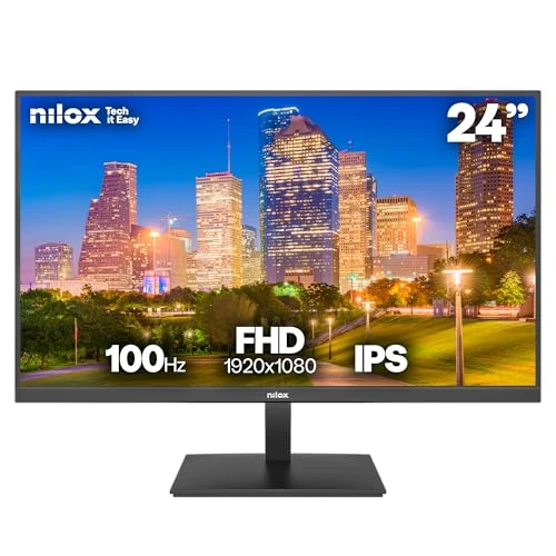 Offerta a tempo: Nilox NXM24FHD1202 Monitor Gaming 24'' Full HD IPS, Frequenza 100 Hz, Supporto VESA 75×75 mm, Connessioni HDMI/VGA, Riduzione Luce Blu - 20% da 89.99 € a 72.28 €