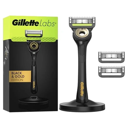 Offerta a tempo: Gillette Labs con Barra Integrata, Rasoio da Uomo, 1 Manico, 3 Lamette Di Ricambio, Con Base Magnetica Premium, Rasoio Barba, Gillette Labs Lamette Di Ricambio - 26% da 32.43 € a 23.99 €