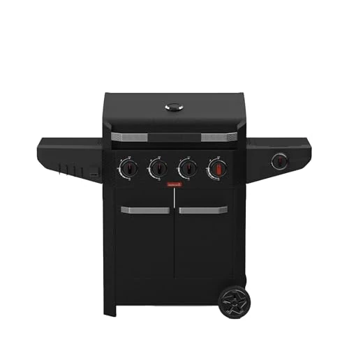 Offerta a tempo: Barbecook Barbecue a gas Luca 412 con armadietto e fornello laterale nero 145.4x60.3x112.3cm - 36% da 649.00 € a 415.36 €