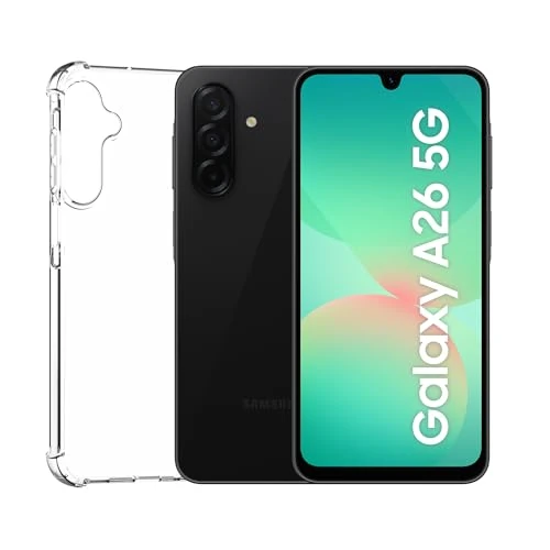 Offerta a tempo: Samsung Galaxy A26 5G con Cover trasparente, Smartphone con Funzioni intelligenti e 3 anni di Garanzia del produttore, 8GB RAM, 256GB, 5.000 mAh, memoria espandibile, Black, Smartphone + Clear cover - 4% da 248.90 € a 239.80 €