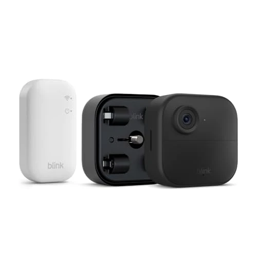 Offerta a tempo: Videocamera Blink (Outdoor 4) + modulo estensione pile | Videocamera di sicurezza smart HD wireless, autonomia di quattro anni, compatibile con Alexa | Sistema a 1 telecamera | IP65 - 69% da 109.98 € a 33.99 €