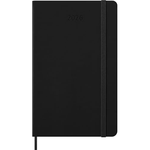Moleskine Smart Planner 2026, Agenda Numérique Hebdomadaire 12 Mois, Fermeture Élastique, Couleur Noire, Format Large 13x21 cm