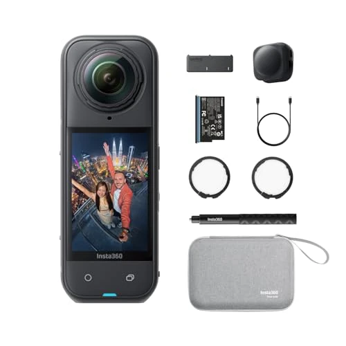Oferta limitada: Insta360 X5 Paquete Esencial - Cámara 8K 360º Impermeable, líder con Poca luz, Efecto Selfie Stick Invisible, Lente Dura y reemplazable, batería de 3h, antiviento Incorporado, estabilización de 699.99 EUR a 699.99 EUR (ahorro 0%)