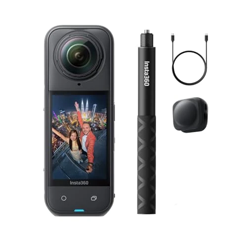 Offerta a tempo: Insta360 X5 Pack Get Set - Camera Impermeabile 8K 360º, Superba in Bassa Luce, Selfie Stick Invisibile, Obiettivi Sostituibili, Batteria con Autonomia 3 ore, Cover Antivento, Stabilizzazione - 21% da 628.00 € a 499.00 €