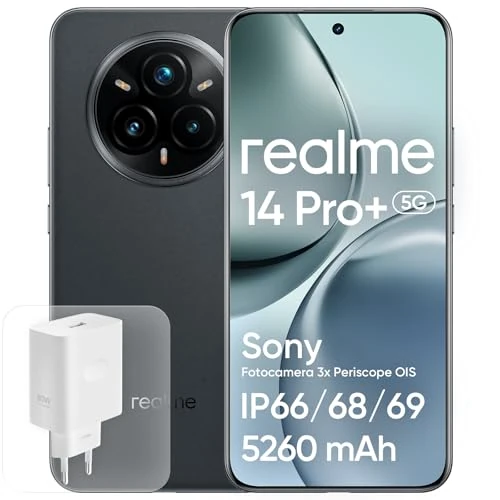 Offre limitée : realme 14 Pro+ Android Smartphone, 8+ 256 GB, Sony IMX896 OIS-Kamera, Qualcomm Snapdragon 7s Gen 3 5G, IP69, 6,83" 120-Hz-Display, 5260-mAh-Akku, Grau (Mit Adapter) de 339.00 € à 339.00 € (0.00% de remise)