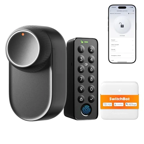 Beperkte aanbieding: SwitchBot Lock Ultra, WiFi Slim Deurslot met Vingerafdruk Toetsenbord, Slim Elektronisch Deurslot met Oplaadbare Batterij, Past op Europrofiel Cilinder, Ondersteunt Matter, Alexa, Google, IFTTT van 249.99 EUR naar 249.99 EUR (besparing 0%)