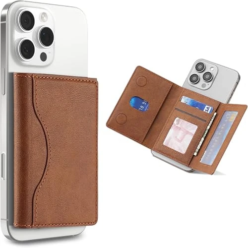 Limited offer: for Magsafe Wallet, Magnetic CardHolder with Adjustable Stand, Phone Card holder with 6 Card Slots, Magnetic Wallet for iPhone 16/15/14/13/12 Series, Not for iPhone 13/12 Mini (Brown) from 10.99 EUR to 10.99 EUR (save 0%)